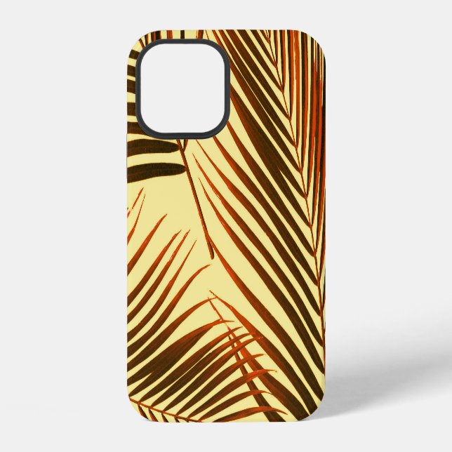 Elegantes Palm Repeat Muster-Design iPhone 12 Hülle (Rückseite)