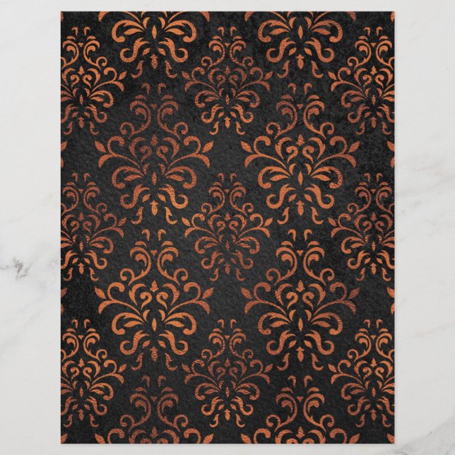 Elegantes Papier aus Kupfer und schwarzem Damaskus (Vorderseite)