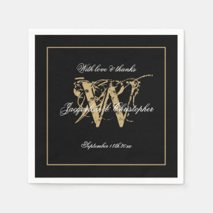 Elegantes Papier aus Monogramm der Engagement-Part Serviette