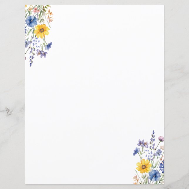 Elegantes Papier für die Wildblume (Vorderseite)