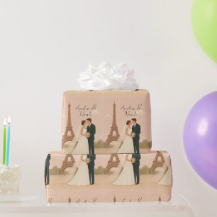Elegantes Pariser Hochzeitspapier – Eiffel Geschenkpapier