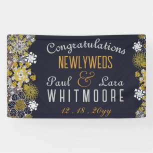 Elegantes Party der Blumenspitze Hochzeit Banner