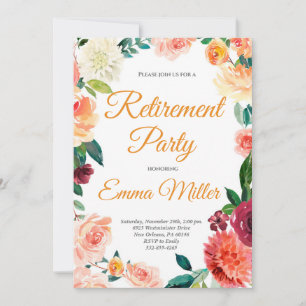 Elegantes Party für Blumenruhestand Einladung