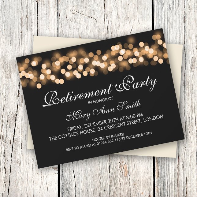 Elegantes Party für die Altersvorsorge Gold Hollyw Einladung (Von Creator hochgeladen)