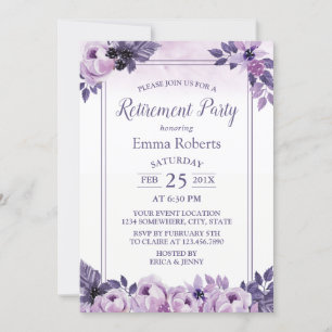 Elegantes Party für Wasserfarben, Mauve Einladung