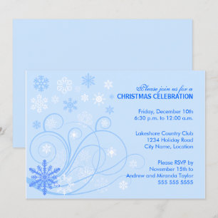 Elegantes Party für Wirbel und Schneeflocken Einladung