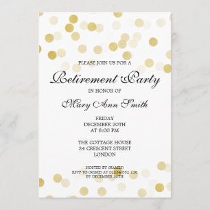 Elegantes Party Gold Foil Glitzer Lights Einladung