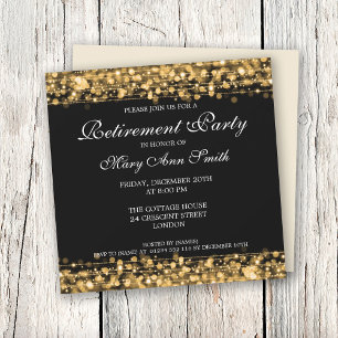 Elegantes Party Gold Glitzern Einladung