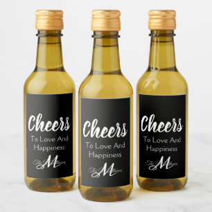 Elegantes Party Monogram Cheers Bevorzugen Mini Fl Weinetikett