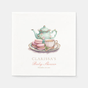 Elegantes Party Tea Tea Baby Dusche Pink Gold Serviette