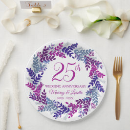 Elegantes Party zum 25-jährigen Jubiläum Pappteller