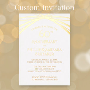 Elegantes Party zum 60. Hochzeitstag Gold Folieneinladung