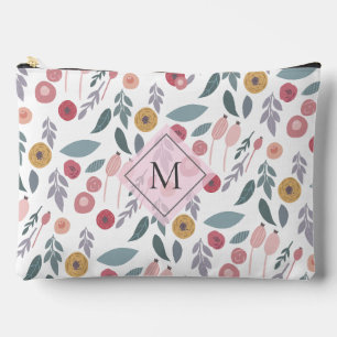 Elegantes Pastel-Muster Monogramm Zubehörtasche