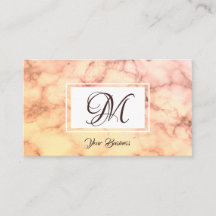 Elegantes Pastel Orange Marmor Stilvolles Monogram