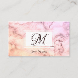 Elegantes Pastel Pink Beige Marmor Stilvolles Mono Visitenkarte