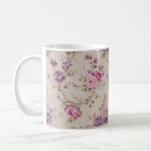Elegantes Pastel Pink & Lila Garden Blooms" Kaffeetasse