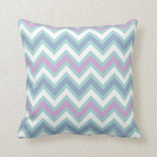Elegantes Pastel Zickzack Retro-Muster Kissen