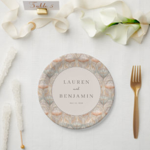 Elegantes Pastell-Blumenmotiv Pappteller