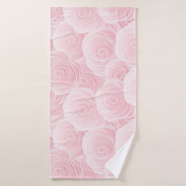 Elegantes Pastell-Rosa-Rosen-Wellen-Abstraktmuster Badehandtuch