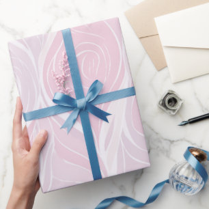 Elegantes Pastell-Rosa-Rosen-Wellen-Abstraktmuster Geschenkpapier