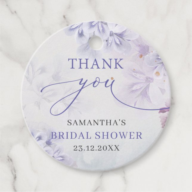 Elegantes pastellfarbenes lila Frühlingsblumen Bra Geschenkanhänger (Vorderseite)