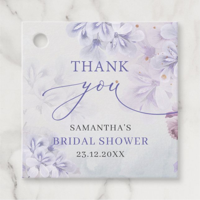 Elegantes pastellfarbenes lila Frühlingsblumen Bra Geschenkanhänger (Vorderseite)
