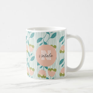 Elegantes, pastellfarbenes Retromuster Kaffeetasse