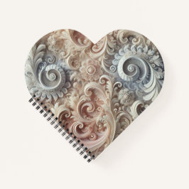 Elegantes, pastellfarbenes Spitzenmuster Notizbuch