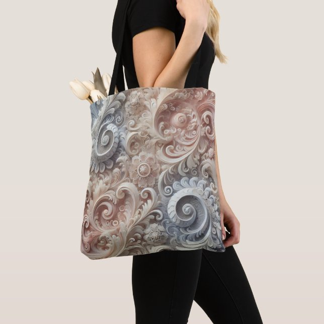 Elegantes, pastellfarbenes Spitzenmuster Tasche (Von Nahem)