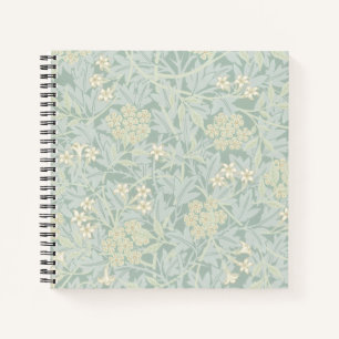 Elegantes Pastellgrün-Jasmin-Blumenmuster Notizbuch