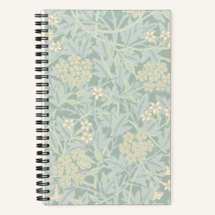 Elegantes Pastellgrün-Jasmin-Blumenmuster Notizbuch