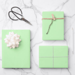 Elegantes pastellgrün Minimalistisch und elegant Geschenkpapier Set