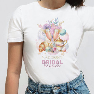 Elegantes Pastellrosa Gold Glitter Brautbrunch T-Shirt