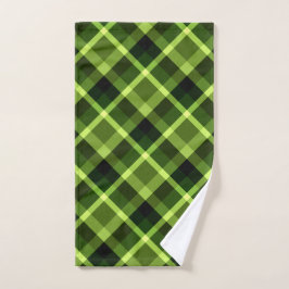 Elegantes Pea Green Kariert Pattern Handtuch