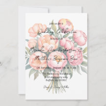 Elegantes Peach Bouquet mit Diamonds Wedding