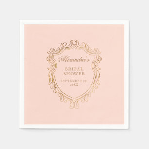 Elegantes Peach Brautparty Party Serviette