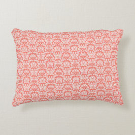 Elegantes Peach. Damask Dekokissen
