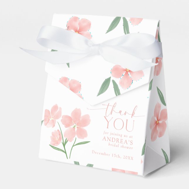 Elegantes Peach Floral Brautparty Geschenkschachtel (Vorderseite)