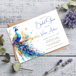 Elegantes Peacock-Brautparty Einladung