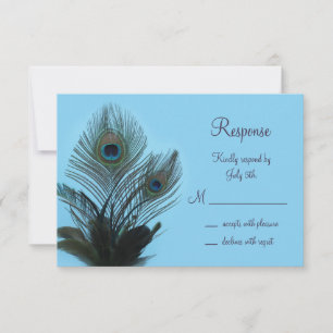Elegantes Peacock-UAWG (türkis) RSVP Karte