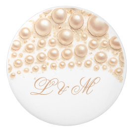 Elegantes Pearl Monogram Design Luxuriöse Akzente Keramikknauf
