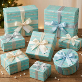 Elegantes Pearl & Turquoise Wrapping Paper Geschenkpapier
