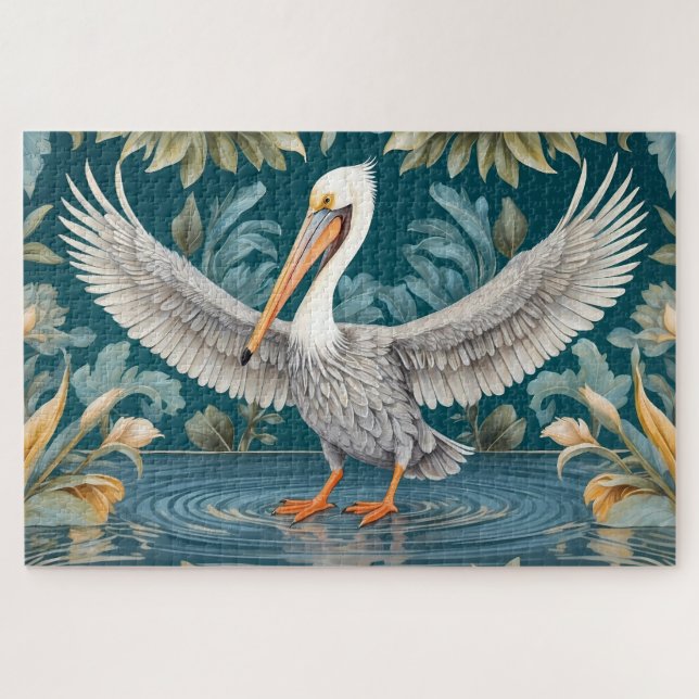 Elegantes Pelican Bird Tropical Paradise (Horizontal)