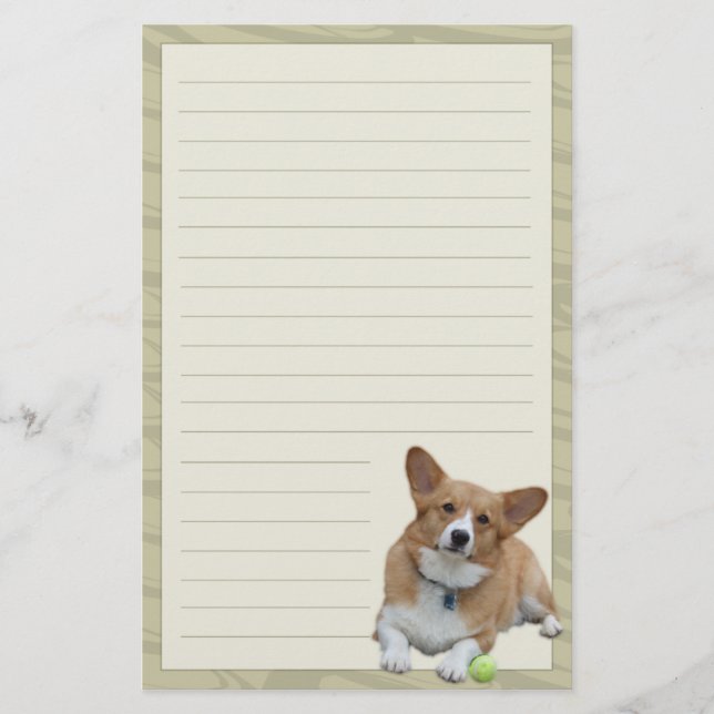 Elegantes Pembroke-Walisercorgi-Briefpapier Briefpapier (Vorderseite)