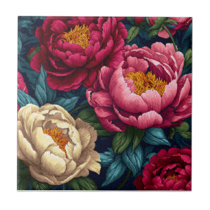 Elégantes Peonies Carreaux En Céramique Pour Les M