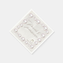 Elegantes Perlen und Brautparty der Staatsanwaltsc Serviette