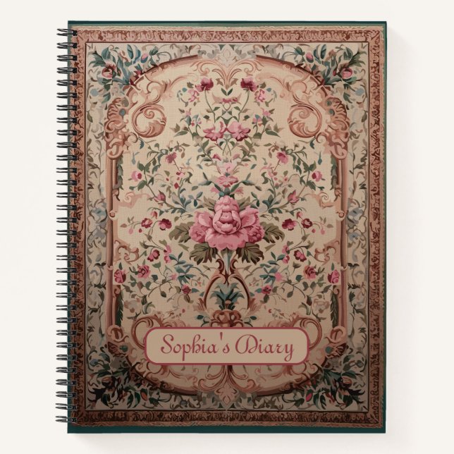 Elegantes Persisches BlumenspiralNotebook Notizbuch (Vorderseite)