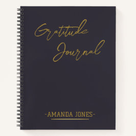 Elegantes Personalisiert Dankesblatt Gray Gold Notizbuch