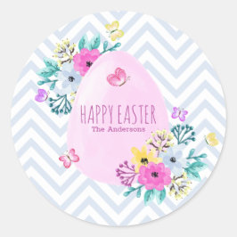 Elegantes Personalisiert Happy Osterfest | SIEGEL Runder Aufkleber