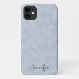 Elegantes Personalisiertes Blaugraues Pergament Case-Mate iPhone Hülle